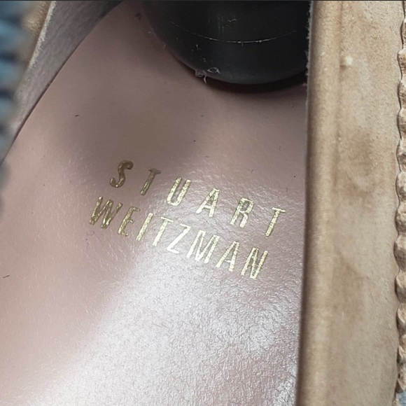 Stuart Weitzman Guything Tan NUBUC Slip on loafers size 8.5 - Picture 5 of 8